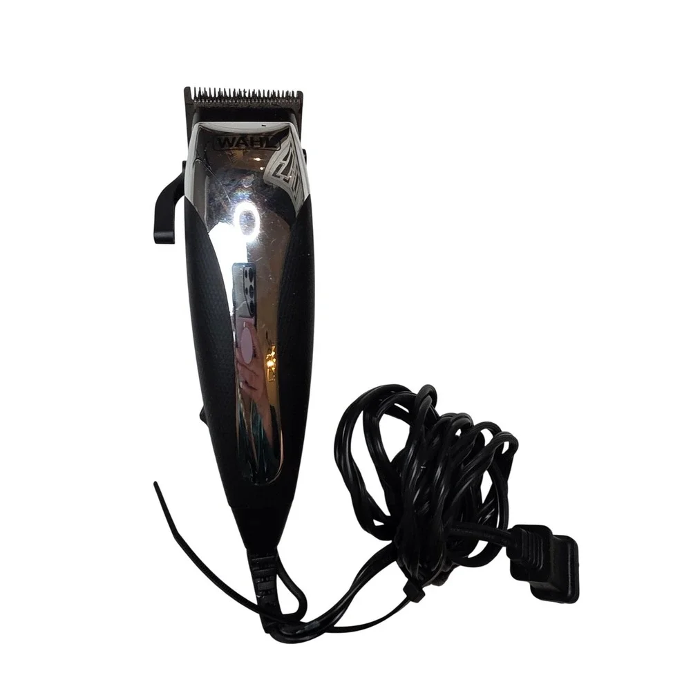 Wahl Precision Hair Clipper Model CMA Corded Electric Trimmer Chrome Black 9W A2